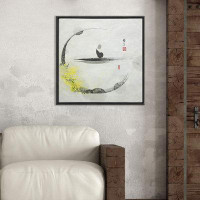 wall26 Chinese Watercolor Monk in Zen Pose Cultural Nature Folk Art Chic Scenic Relax/Calm Cool