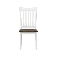 August Grove Gini Slat Back Side Chair in Espresso/White