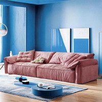 ABPEXI 86.61" Pink 100% Polyester Modular Sofa cushion couch