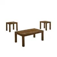 Loon Peak Sessoms Solid Wood 3 Piece Coffee Table Set
