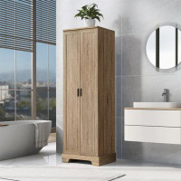 Latitude Run® Storage Cabinet With Two Doors For Bathroom, Office, Adjustable Shelf, MDF Board