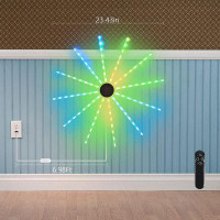 The Holiday Aisle® Neon Sign Light, 18 Lighting Modes LED Firework Lights With Remote Control, Indoor Outdoor Starburst