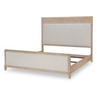Legacy Classic Furniture Framingham King Solid Wood and Upholstered Storage Panel Bed