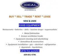 Food equipment - what we offer -  deals and services