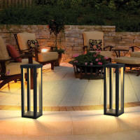 YNV Solar Powered Outdoor Patio Floor Lamp Decoration With 3 Light Modes, 24 Leds Waterproof 12 Hours Battery Life, 1 Pa
