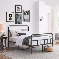 Latitude Run® Iron Bed Frame, Metal Bed Frame, Wrought Iron Bed Frame, Iron Platform Bed Frame, Iron Canopy Bed Frame, I