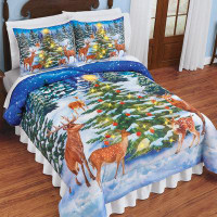 The Holiday Aisle® Lighted Christmas Deer Comforter