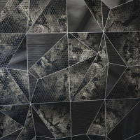Everly Quinn Square Geometric Lines Black/Gray/Gold Metallic Textured Wallpaper 3D