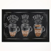 East Urban Home 'Espresso Kraf Black' Framed Graphic Art Print on Wrapped Canvas