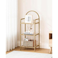 Mercer41 3 Tier Bookcase Bookshelf, Tempered Glass Bookshelves, Slim Shelving Unit For Bedroom, Bathroom, Home Office, S