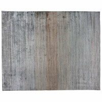 Aga John Oriental Rugs One-of-a-Kind Zen Hand-Knotted Green/Gray/Beige 12'3" x 15'2" Area Rug