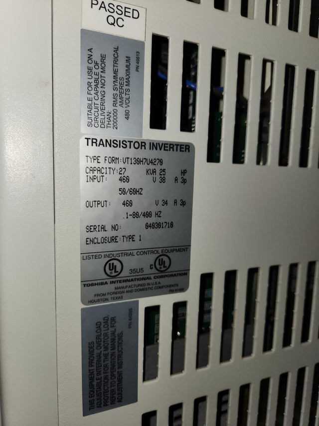 Toshiba H7 Transistor Inverter - VFD - VT130H7U4270 - 25 HP 460v 3Ph 400Hz  - in Other Business & Industrial in Québec - Image 3