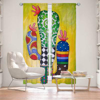 East Urban Home Lined Window Curtains 2-panel Set for Window Size 80" x 52" by Marley Ungaro - Starbrite Cactus