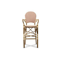 Bayou Breeze Lefancy  Joelle Classic French and White Bamboo Style Stackable Bistro Bar Stool