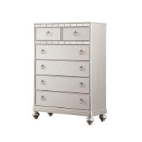 Rosdorf Park Silver Standing Chest With Mirrored Accents