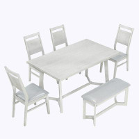 Gracie Oaks 6 Piece Wooden Dining Table se