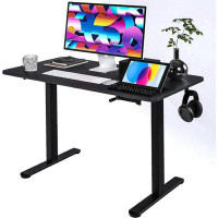 Latitude Run® Home Office Height Adjustable Standing Desk Computer Desk Black