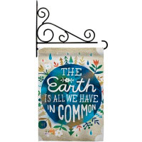 Breeze Decor Earth In Common - Impressions Decorative Metal Fansy Wall Bracket Garden Flag Set GS115141-BO-03