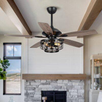 Steelside™ 52'' Jamal 5-Blade Standard Ceiling Fan with Remote Control and Light Kit Included