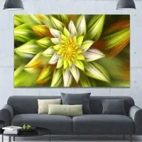 Made in Canada - Design Art 'Huge Yellow Fractal Flower' Graphic Art on Canvas