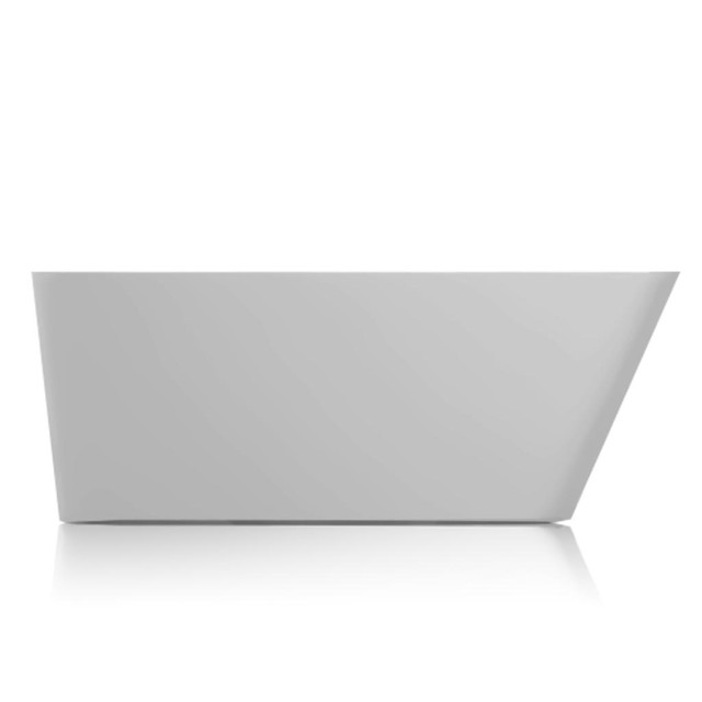 67 Inch Seamless, White, Freestanding Acrylic Bathtub with Ledge for Deck-Mounted Faucet – One-piece JBQ in Plumbing, Sinks, Toilets & Showers - Image 4