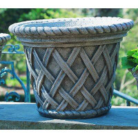 Campania International English Weave Cast Stone Pot Planter