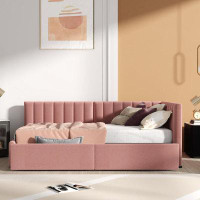 Latitude Run® Mckelvie Upholstered Daybed With 2 Storage Drawers Twin Size Sofa Bed