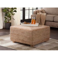 Beachcrest Home Bosch Jute and Solid Wood Square Coffee Table