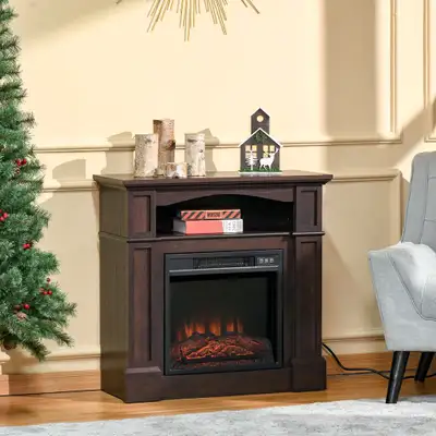 Bring warmth and beauty to your home without taking up a lot of space with this free-standing electr...