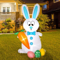 Nifti Nest Nifti Nest 5.9 Ft Easter Inflatables Bunny With Carrot And Easter Eggs