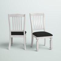 Greyleigh™ Set Of 2 Padded Fabric Seat Side Chair In Antique White And Grey