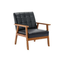 Elevate Furns Leisure Chair with Solid Wood Armrest and Feet