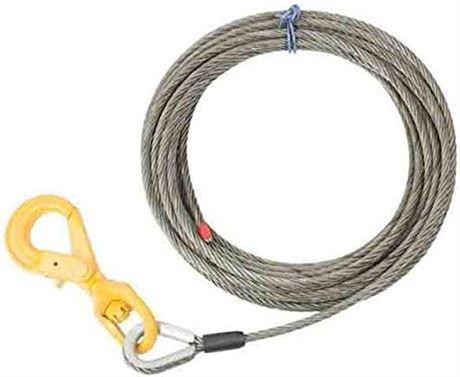 Wire Rope Steel Winch Cable 3/8" x 100' Self-Locking Swivel Hook Towing Flatbed in Other in Ontario