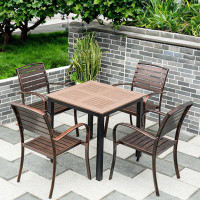 Wildon Home® Tea Table Cast Aluminum Table And Chair Combination Outdoor Sunscreen Outdoor Courtyard Garden Casual Dinin