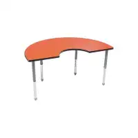 AmTab Manufacturing Corporation Genesis Whiteboard Table Adjustable Height Kidney Activity Table