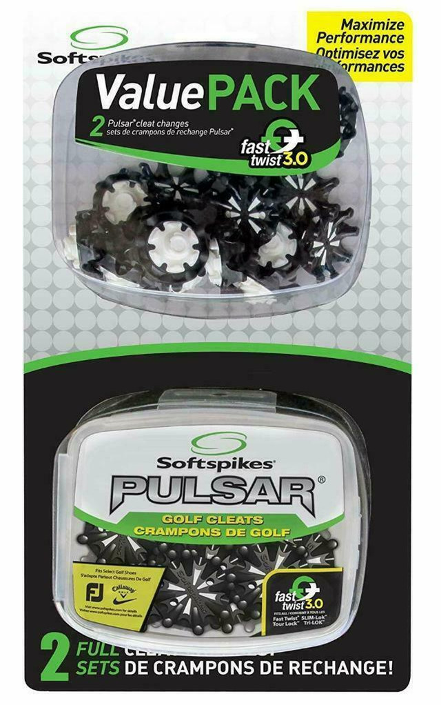Pulsar Value Pack Golf Cleats Fast Twist 3.0 Black/White in Golf