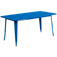 Ebern Designs Table rectangulaire en métal pour l'intérieur et l'extérieur 31,5 po x 63 po Eure - table industrielle