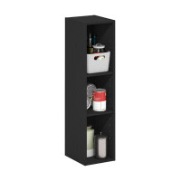 Ebern Designs Ebern Designs Eviemarie 3-Tier Space Saving Storage Shelf Bookcase, 8-Inch Width, Blackwood