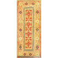 Nazmiyal Collection Antique Tribal Geometric Allover Design Turkish Oushak Hallway Runner Rug
