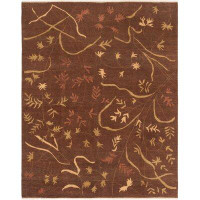 Isabelline One-of-a-Kind Kalyssa Hand-Knotted Brown 7'10" x 9'9" Wool Area Rug