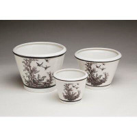 Rosalind Wheeler Crawford 3-Piece Ceramic Pot Planter Set