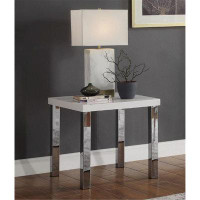 Latitude Run® High Gloss End Table with Chrome Legs