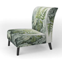 Bay Isle Home™ Minimal Ferns Emerald Reverie II - Upholstered Tropical Accent Chair
