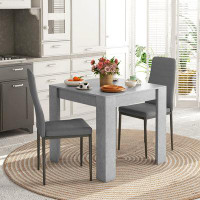 Ebern Designs Dining Table Set for 2, Square Kitchen Table and Upholstered Chairs