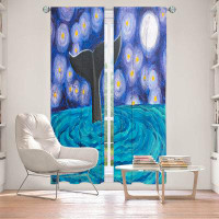 East Urban Home Lined Window Curtains 2-panel Set for Window Size by nJoy Art - Whale Tail