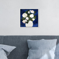 Birch Lane™ White Floral Base Paint 'Dripping Roses' Framed Canvas Print Wall Art By Birch Lane™
