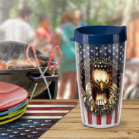 CounterArt USA Eagle 16 Oz. Double Wall Insulated Unbreakable Plastic Travel Tumbler With Lid