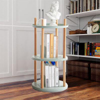 Corrigan Studio Rotating Storage Shelf, Adjustable 3-Tier Bookshelf, Bookcase W/ Large-Capacity Storage Space, Multifunc