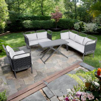 Latitude Run® Jentree 0'' Wide Outdoor Patio Sectional Set with Cushions