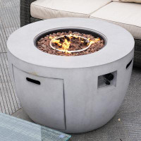 Latitude Run® Allandra 23.8'' H x 36'' W Magnesium Oxide Propane Outdoor Fire Pit Table with Lid